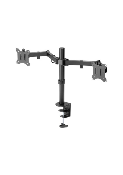 Monitör Tutucusu - Masa Kelepçesi - 2 Monitör - 32 İnçe Kadar - 3x 8 Kg'a Kadar - Vesa 75x75, 100x100 - Siyah