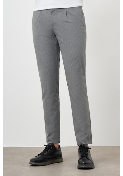 Morven Erkek Füme Poliviskon Trend Pileli Slim Fit Spor Pantolon Füme