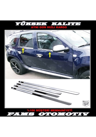 Dacia Duster Krom Cam Çıtası 4 Prç 2010-2018 P. Çelik