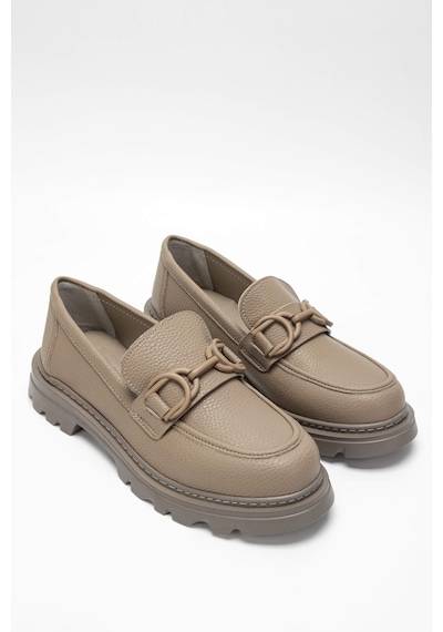 Tamer Tanca Kadın Vegan Bej Loafer Ayakkabı 817 2397 Bn Ayk Sk23/24 Vızon Fltr Vizon