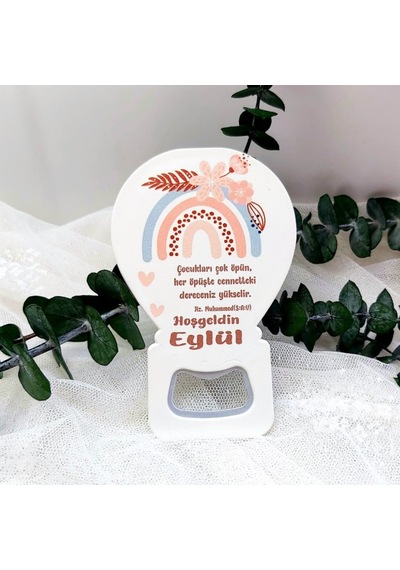 Gokkuşağı Baskılı Kız Bebek Balon Açacak Magnet 30 Adet