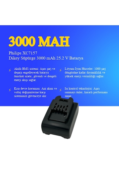 Philips Xc7157 Dikey Süpürge 3000 Mah 25.2v Batarya