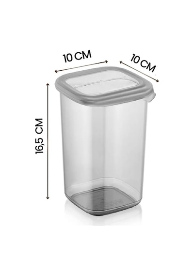 KitchenLife 24'lü Etiketli Modernity Kare Erzak Saklama Kabı Seti 1750ml X6 - 1200ml X6 - 450ml X12 Baharatlık