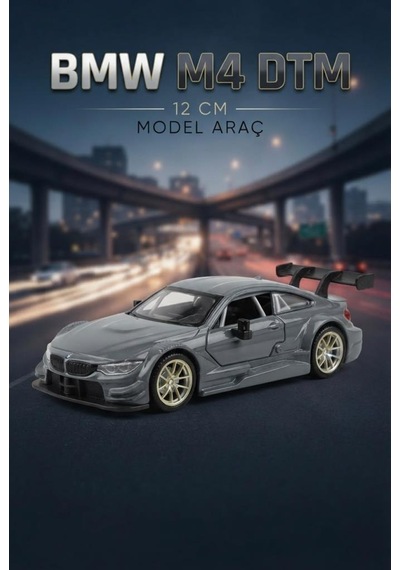 Hobbiez Lisanslı Bmw M4 Kapıları Açılabilir Model Diecast 1.36 Ölçek Metal Model Araç Gri