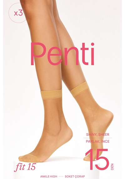 Penti Fit 15 3lü Bronz Soket Çorap Pclp0a8a23sk-51 Açık Ten Rengi