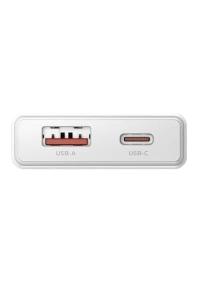Extra Slım Gan 30w Usb-a Ve Type-c Çift Portlu Hızlı Şarj Aleti, Ultra İnce Güç Adaptörü, Beyaz