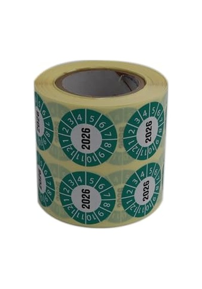 Vellum Tarih Seçme Etiketi 30mm X 30mm Ruloda 1000 Adet Yeşil, 2026 1