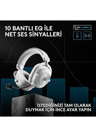 Logitech G Pro X3 Lightspeed Kablosuz Bluetooth Oyuncu Kulaklığı - Beyaz