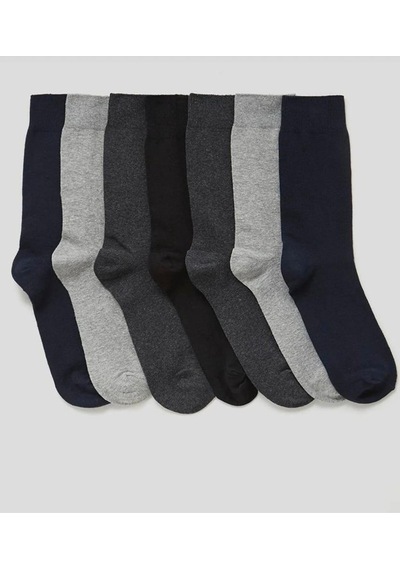 Nacar Store Erkek Pamuklu 12'li Paket Karışık Renk Uzun Çorap Çok Renkli