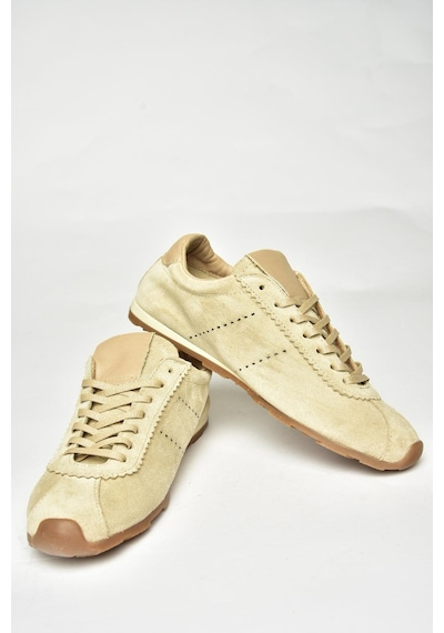 Fox Shoes U312311602 Bej Hakiki Deri Süet Kadın Spor Ayakkabı Sneakers Bej-süet