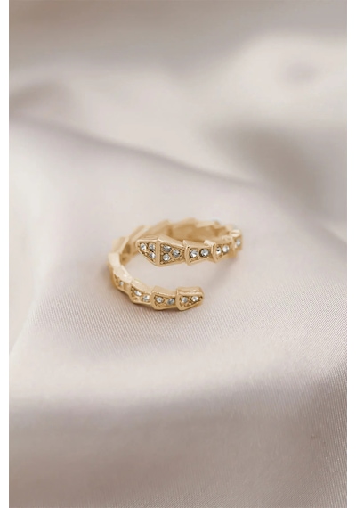 Gold Renk Serpenti Yılan Exclusive Ayarlanabilir Yüzük Çok Renkli