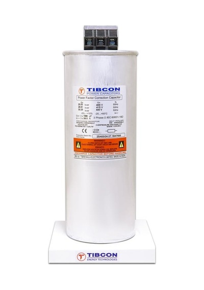 TİBCON 25Kvar 400V Trifaze Silindir Tip Kondansatör