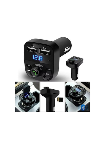 Tr Bluetooth Kablosuz Araç Kiti Ve Hızlı Şarj Cihazı Bakır Sargı Akım Korumalı Fm Transmitter Net Ses