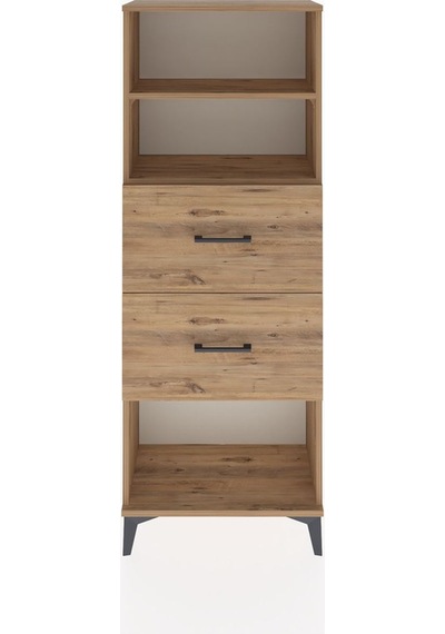 Arges Dolap 2 Raflı 2 Çekmeceli 60x30x163 Çam-çam Çam
