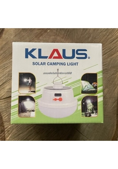 Klaus Pro Solar Kamp Lambası Güneş Enerjili Kamp Lambası Usb 5w 12saat Beyaz
