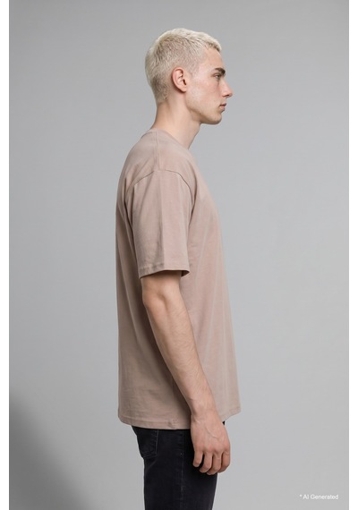 Defacto Kırışmaz Pamuklu Nefes Alabilen Oversize Basic Tişört X3926az26aubg749 Bej-bg749