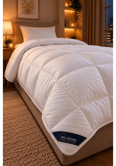 HİG HOME Tek Kişilik Comfort Microfiber Yorgan Beyaz 