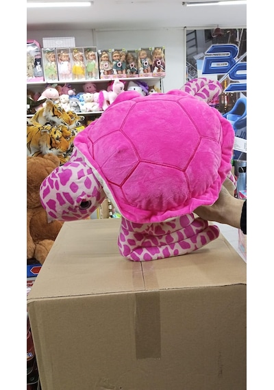Oyuncak Peluş Pembe Kaplumbağa 50 Cm Fuşya Pembe