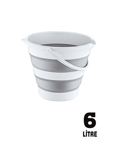 Pratik Katlanabilir 6lt Akordiyon Kovası, Pratik Katlanabilir Banyo Araba Yıkama Su Kovası 6 Lt Renkli