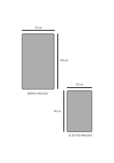 Louis Marie Saçak Detaylı Pamuklu Banyo Havlu Seti 2'li Koyu Pudra 50 x 90 + 70 x 140 CM Koyu Pudra