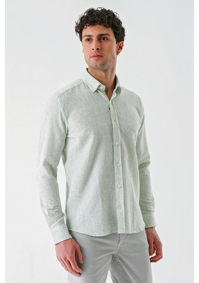 İmza Koyu Yeşil Uzun Kollu Çizgili Biritli Yaka Pamuklu Likralı Casual Slim Fit Dar Kesim Gömlek 1004240233-koyu Yeşil Koyu Yeşil İmza Koyu Yeşil Uzun Kollu Çizgili Biritli Yaka Pamuklu Likralı Casual Slim Fit Dar Kesim Gömlek 1004240233-koyu Yeşil Koyu Yeşil
