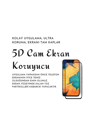 Samsung Galaxy Uyumlu A03s Kılıf Yumuşak Soft Silikon Telefon Kılıfı 5d Tam Kaplayan Cam Ekran Koruyucu Col181872-siyah