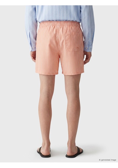 Lcw Swımwear Pembe Kısa Boy Çizgili Erkek Deniz Şortu