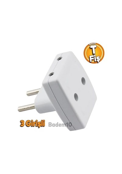 3'lü T Fiş Priz Golyat Çoklu Grup Priz Çoğaltıcı Üçlü Golyat Elektrik Prizi 1