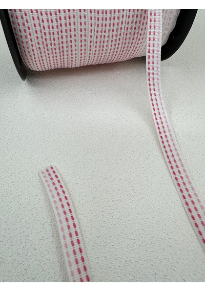 1 Cm Çizgili Puntalı Şerit-5 Metre- Pembe