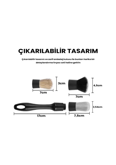 3'lü Araç Temizleme Fırçası