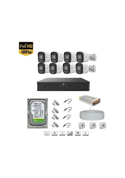 Unv Full Hd 8 Kameralı Set Sesli
