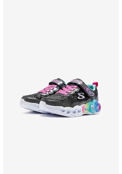 Panço Skechers İnfinite Heart Lights Fresh Love Siyah-turkuaz Kız Çocuk Ayakkabı