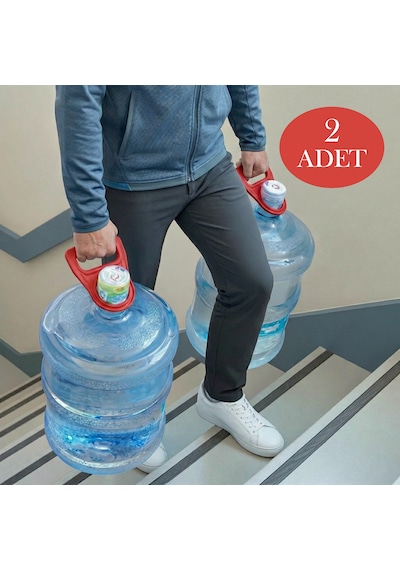 2 Adet Damacana Taşıyıcı - Damacana Tutacağı Damacana Taşıma Aparatı Kırmızı