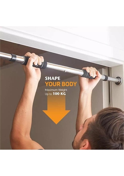Leyaton Barfiks Çubuğu 60-100 Cm Çift Süngerli Ayarlanabilir Barfiks Çekme Demiri Barfiks Aleti