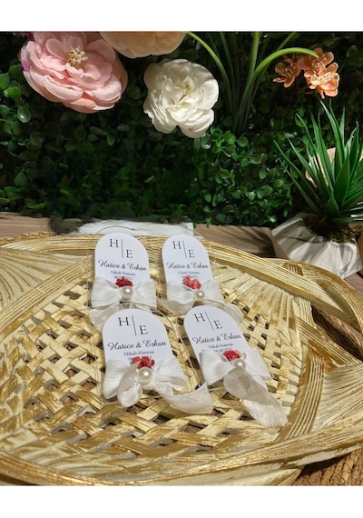 Uv Baskı Pleksi Magnet Söz, Nişan, Nikah, Düğün, Kına 10 Adet İnci Beyazı