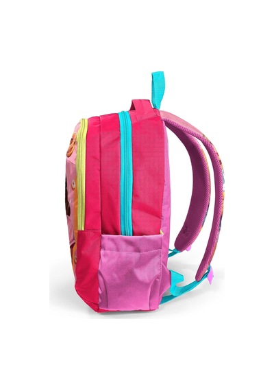 Kids Pembe Neon Mercan Fashion Girl Desenli Üç Bölmeli Okul Sırt Çantası 23669