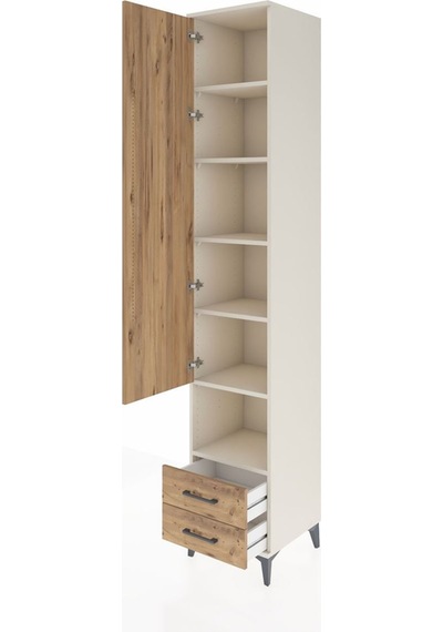 Hyperion Dolap 6 Raflı 2 Çekmeceli Tek Kapaklı 44x44x243 Aytaşı-çam Aytası