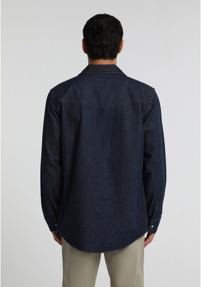 Colin's Colins Regular Fit Klasik Yaka Düz Erkek Dark İndigo Denim Uzun Kol Gömlek Cl1082656 Q1.v1 Dn45140