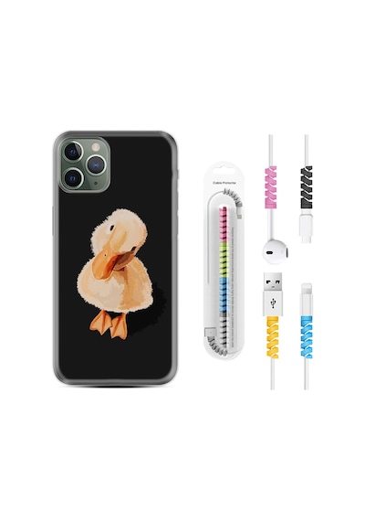 Apple Uyumlu iPhone 12 Pro Max Kılıf Kablo Koruyuculu Üzgün Ördek 1685