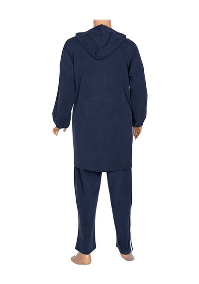 Hermevsim Akar Kadın Pike Kumaş Lacivert Kapüşonlu Ceket Tunik Pantolon Umay Takım Hermevsim Akar Kadın Pike Kumaş Lacivert Kapüşonlu Ceket Tunik Pantolon Umay Takım