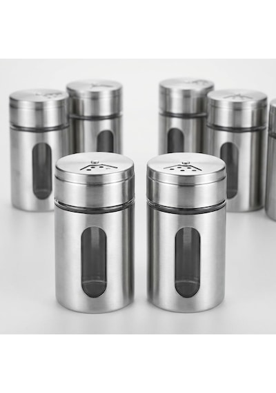 6'lı Set Paslanmaz Çelik Kaplı Cam Baharatlık, 8 Cm - Şeffaf Pencereli, İnox Döner Kapaklı Tuzluk Ve Baharat Takımı Çok Renkli 6'lı Set Paslanmaz Çelik Kaplı Cam Baharatlık, 8 Cm - Şeffaf Pencereli, İnox Döner Kapaklı Tuzluk Ve Baharat Takımı Çok Renkli