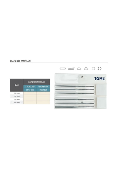 Fett 180mm Tome 6 Parça Saplı Saatçi Eğe Takımı
