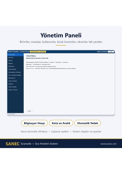 Sanec Sıramatik 19" Hdmı Monitörlü Sıra Çağrı Sistemi
