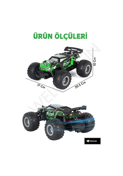 Welcomein Oyuncak 2.4 Ghz Uzaktan Kumandalı Şarjlı Led Işıklı Drift Atan 20 Km Hız Yapan Off Road Araba