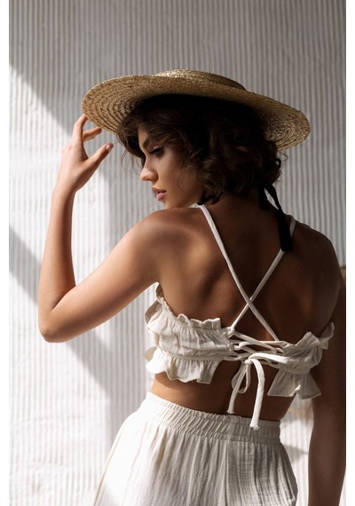 Mai Collection Mai Studios Co. Harvey Natural Müslin Crop Takım Natürel Mai Collection Mai Studios Co. Harvey Natural Müslin Crop Takım Natürel