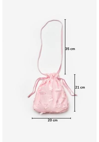 Le Mabelle Pembe Kelebek Aplikeli Kız Çocuk Çanta Pembe