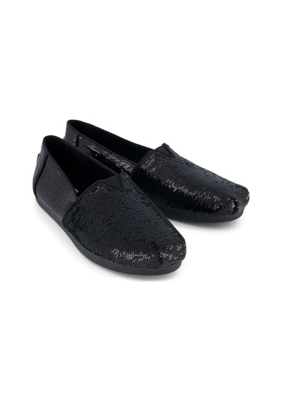 10022614 Black Metallic Sequins Babet Kadın 10022607 10022614 Toms Alpargata Classic 10022614 Black Metallic Sequins