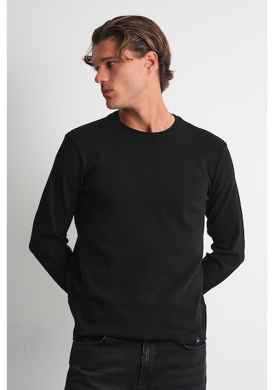 Alexander Gardi Alexandergardı Uzun Kollu Bisiklet Yaka Basic Sweatshirt Siyah