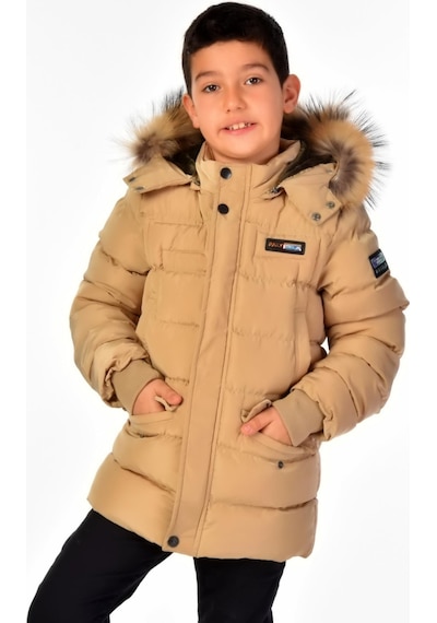 Benitto Kids Natürel Kürklü Erkek Çocuk Şişme Mont 51246-bej Bej