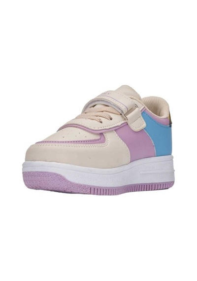 Sempaty Kids Sneaker Esnek Rahat Çocuk Spor Ayakkabı Tam Kalıp Günlük Ayakkabı Bej Lila